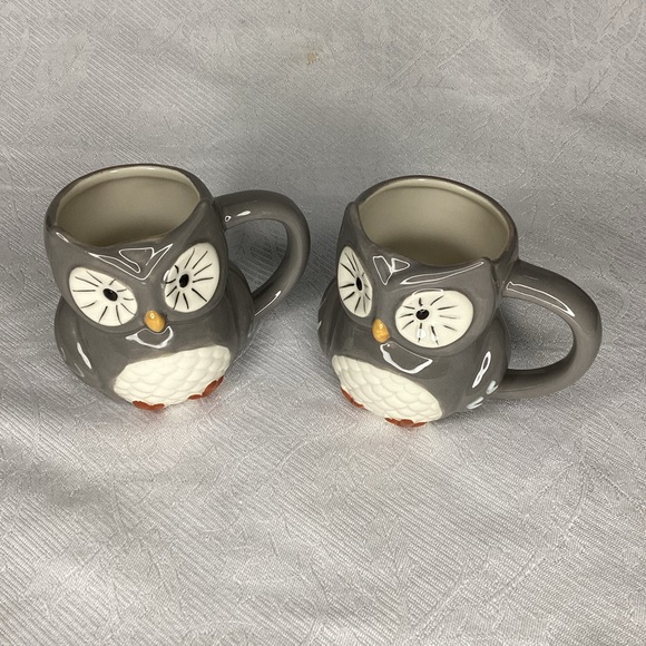 Twin Owls gray & white mugs - Picture 5 of 5